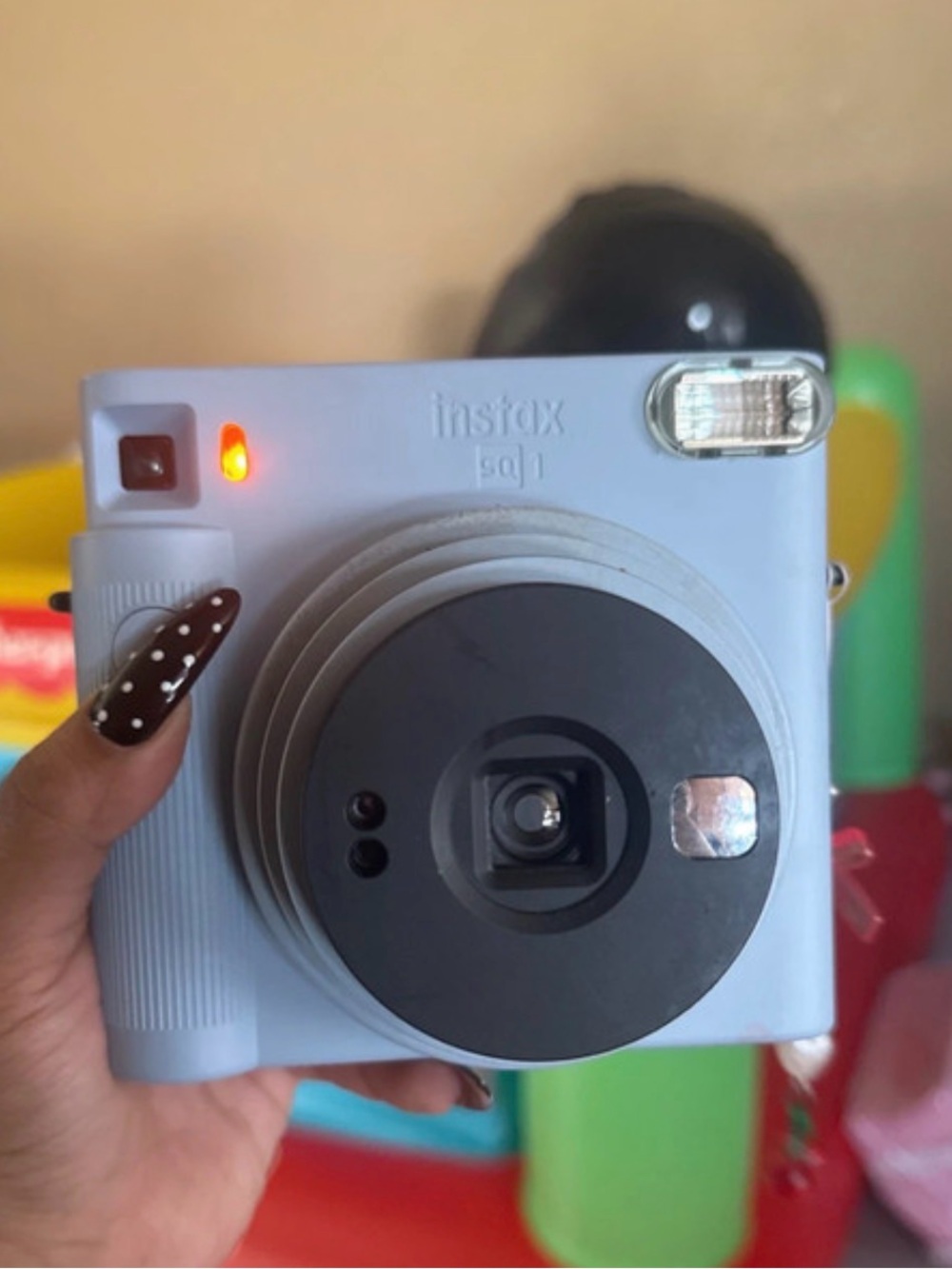 Fujifilm instax SQ1 Instant Square Camera — Light Blue and Black Accents